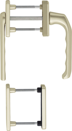 013KH/51N/U34/013/51NS/51PNS F2 Alu Neusilber/N12A, mit Arretierung, gelbsilber/7mm/Profilzylinder/Türdicke 63-68mm/ Produktbild