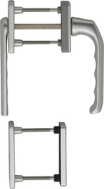 013KH/51N/U34/013/51NS/51PNS F9 Alu Stahl/N10A, mit Arrettierung, stahlgrau/7mm/Profilzylinder/Türdicke 63-68mm/ Produktbild