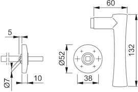 E1440Z/19 Halbgarnitur, Innenseite, HOPPE Schnellstift/F69 Edelstahl matt/8mm/42mm vorst./Rückholfeder-Paket  RFL16/Schr Produktbild