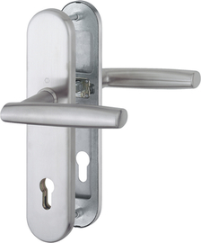 E1440Z/3331/3310 Garnitur (beids. Lochteile für HOPPE-Schnellstift)/ES1/F69 Edelstahl matt/10mm/Profilzylinder 92mm/67-7 Produktbild