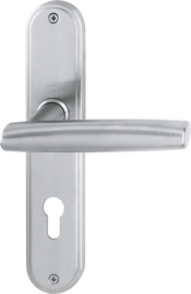 E1440Z/3530 Garnitur HOPPE-Schnellstift/F69 Edelstahl matt/8 mm//Profilzylinder 72mm/35-45 mm/HOPPE-Logo Produktbild
