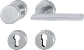FS-E58/42H/42HS/1140 Garnitur/F69 Edelstahl matt/9mm/Profilzylinder/40-65 mm/HOPPE-Logo Produktbild