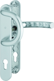 538G/3357N/1540 Garnitur / F1 Alu natur / 8 mm / 40 mm vorst. / Profilzylinder 92 mm / 67-72 mm / HOPPE-Logo Produktbild
