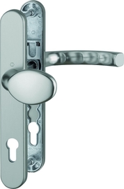 76G/3357N/1540 Garnitur / F9 Alu Stahl / 8 mm / Profilzylinder 92 mm / 67-72 mm / HOPPE-Logo Produktbild