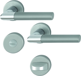 1405/42KV/42KVS Garnitur HOPPE-Schnellstift / F49/F9-2 verchromt/Alu Stahl matt / 8 mm / 5 mm, mit Aufsteckhülsen von 5 bis 8 mm / S chlitzkopf/Olive Produktbild