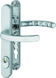 1500/3359ZA/3357N Garnitur / ES1 / F1 Alu natur / 8 mm / Profilzylinder 92 mm / 67-72 mm / HOPPE-Logo / ZA5 Produktbild