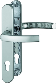 1540/3357N Garnitur / F9 Alu Stahl / 8 mm / Profilzylinder 92 mm / 67-72 mm / HOPPE-Logo Produktbild