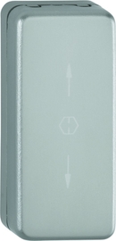 U34SV /F9 Alu Stahl/N10, ohne Arretierung, stahlgrau/HOPPE-Logo + SCHIEBERICHTUNG Produktbild