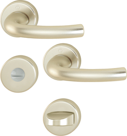 1710/42KV/42KVS Garnitur HOPPE-Schnellstift/Rückholfeder rechts und links/F2 Alu Neusilber/8mm/8mm/Schlitzkopf/Olive/Tür Produktbild