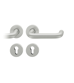 FS-AGL3-Drückergarnitur links 9mm PZ Rundrosette Aluminium naturfarbig Produktbild