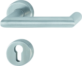 FS-E1401/42H/42HS Garnitur/Profilvollstift/F69 Edelstahl matt/9mm/Profilzylinder/40-65 mm/HOPPE-Logo Produktbild