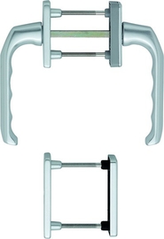013/51N/U34/013/51NS/51PNS /F1 Alu natur/N10A, mit Arretierung, alusilber/7 mm/Profilzylinder/63-73 mm/HOPPE-Logo Produktbild
