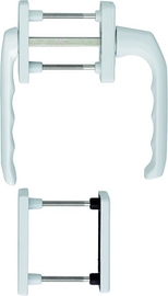 013KH/51N/U34/013/51NS/51PNS Garnitur/F9016 verkehrsweiß/N10A, mit Arretierung, weiß/7 mm/Profilzylinder/63-73 mm/HOPPE-Logo Produktbild
