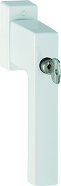 0737SVS/U947 /F9016 verkehrsweiß/N10A, mit Arretierung, weiß/7mm/37mm vorst./Drehzyl. 2W153/HOPPE-Logo/90°/M5x45mm mit kurzem Zapfen Produktbild