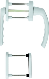099KH/66N/U26/099/66NS/49PNS /F9016 verkehrsweiß/N10A, mit Arretierung, weiß/7 mm/Profilzylinder/63-73 mm/HOPPE-Logo Produktbild