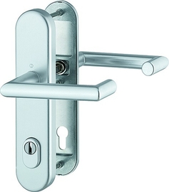 FS-1401F/3332ZA/3310 Garnitur/Antipanik-Vierkantstift/ES1/F1 Alu natur/9mm/Profilzylinder 92mm/67-72 mm/HOPPE-Logo Produktbild