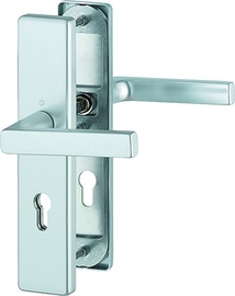 FS-1643F/2221/2210 Garnitur/Profilvollstift/ES1/F1 Alu natur/9mm/Profilzylinder 72mm/42-47 mm/HOPPE-Logo Produktbild