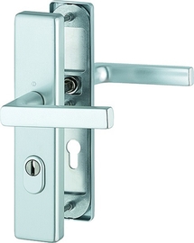 FS-1643F/2222ZA/2210 Garnitur / Profilvollstift / ES1 / F1 Alu natur / 9 mm / Profilzylinder 72 mm / 42-47 mm / HOPPE-Logo Produktbild