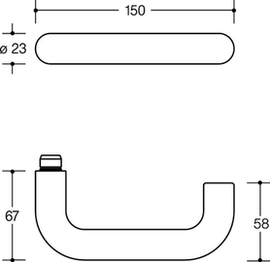 HEWI 111R01.230 Zimmergarnitur 111.23R / 305.23R / 306.23, tiefschwz, PZ, VK8, TS38,1-48,0 Produktbild