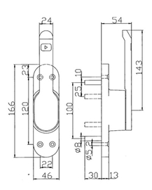 Türtreibriegel 4220/10 Ral 9016 Produktbild