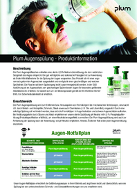 Augenspülflasche 0,5 l PLUM DUO 3 Jahre (ungeöffnete Flasche) DIN EN15154-4 Produktbild