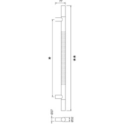 greenteQ Türgriff TG9.ER.GS 1600/1200/77 fein matt und poliert inkl.BA 15.EU H/K/A 2x45mm Produktbild BIGSKZ L