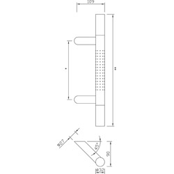 greenteQ Türgriff TG9.ER.GS 45° 800/560/109 mit verlängerten Stützen fein matt und poliert inkl.BA 15.EU H/K/A 2x45mm Produktbild BIGSKZ L