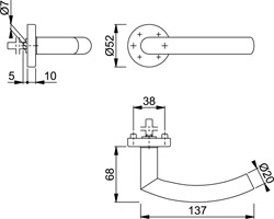 HOPPE Stiftteil mit runder Rosette TRONDHEIM *E1430Z/42H* Produktbild BIGSKZ L