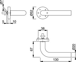 HOPPE Stiftteil mit runder Rosette BONN *E150Z/42H* Produktbild BIGSKZ L