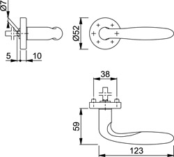 HOPPE Stiftteil mit runder Rosette VERONA *E1800Z/42H* Produktbild BIGSKZ L