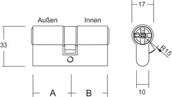 WINKHAUS Profildoppelzylinder mit Sicherungskarte keyTec ON-tra 51 Produktbild BIGSKZ L