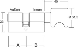WINKHAUS Knaufzylinder mit Sicherungskarte keyTec ON-tra 04 Produktbild BIGSKZ L