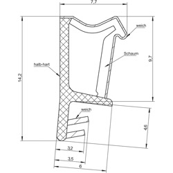 Dichtprofil SP 103a graphitgrau VE200 Produktbild BIGSKZ L