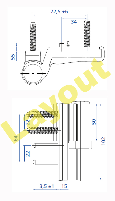 BKS Stange 9006 M6 mit Gleitstopfen 1135 mm Produktbild BIGSKZ L