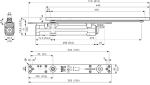 DORMAKABA Türschließer ITS 96 Achse 4 mm ohne Gleitschiene Produktbild BIGSKZ L