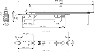 DORMAKABA Türschließer ITS 96 Achse 4 mm ohne Gleitschiene Produktbild BIGSKZ L