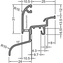Regenschiene Drau 25/24 F Ral 9016 VE6 Produktbild BIGSKZ L