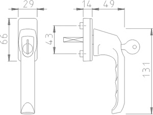 Fenstergriff 013S/U34 Secu100 10/32 F1 Produktbild BIGSKZ L