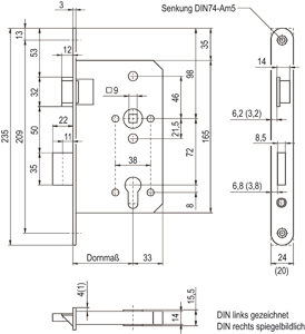 BMH Panikschloss *1028 PZ einwärts* mit Umschaltfunktion B Produktbild BIGSKZ L