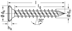 SPAX Beschlagschraube FEX für Holz und PVC, Doppelganggewinde, Senkkopf, PH, CUT-Spitze, WIROX Produktbild BIGSKZ L