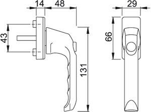 Fenstergriff 013SV/U34 10/35 F1 Produktbild BIGSKZ L