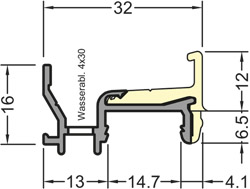 Regenschiene Kocher 1822 F-TI Ral 9016 VE60 Produktbild BIGSKZ L