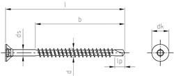 SP-Drill Holzbauschraube mit Bohrspitze Senkkopf TX Edelstahl Teilgewinde Produktbild BIGSKZ L