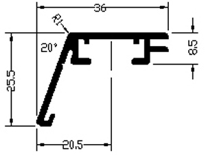 Flügelprofil CF 36.25  Ral 9016 GG HWF Produktbild BIGSKZ L