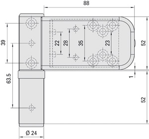 SIMONSWERK Haustürband SIKU 3D K 3..30 mit Winkelnockenbefestigung Produktbild BIGSKZ L