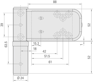 SIMONSWERK Haustürband SIKU 3D K 3..35 mit Hintergreifhaken Produktbild BIGSKZ L