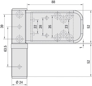 SIMONSWERK Haustürband SIKU 3D K 3..30 mit Winkelnockenbefestigung Produktbild BIGSKZ L