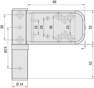 SIMONSWERK Haustürband SIKU 3D K 3..30 mit Winkelnockenbefestigung Produktbild BIGSKZ L