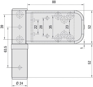 SIMONSWERK Haustürband SIKU 3D K 3..30 mit Winkelnockenbefestigung Produktbild BIGSKZ L