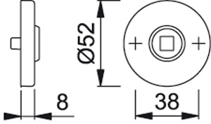 HOPPE Drückerrosettenpaar *E42KV* Produktbild BIGSKZ L